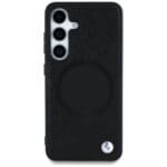 BMW Leather Half Textured MagSafe Black Kryt Samsung Galaxy S25