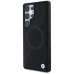 BMW Leather Half Textured MagSafe Black Kryt Samsung Galaxy S25 Ultra