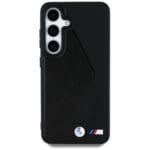 BMW Leather Oversized Stripes MagSafe Black Kryt Samsung Galaxy S25