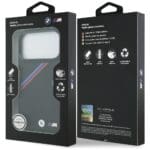 BMW M Tricolor Metal Logo MagSafe Black Kryt iPhone 17 Pro