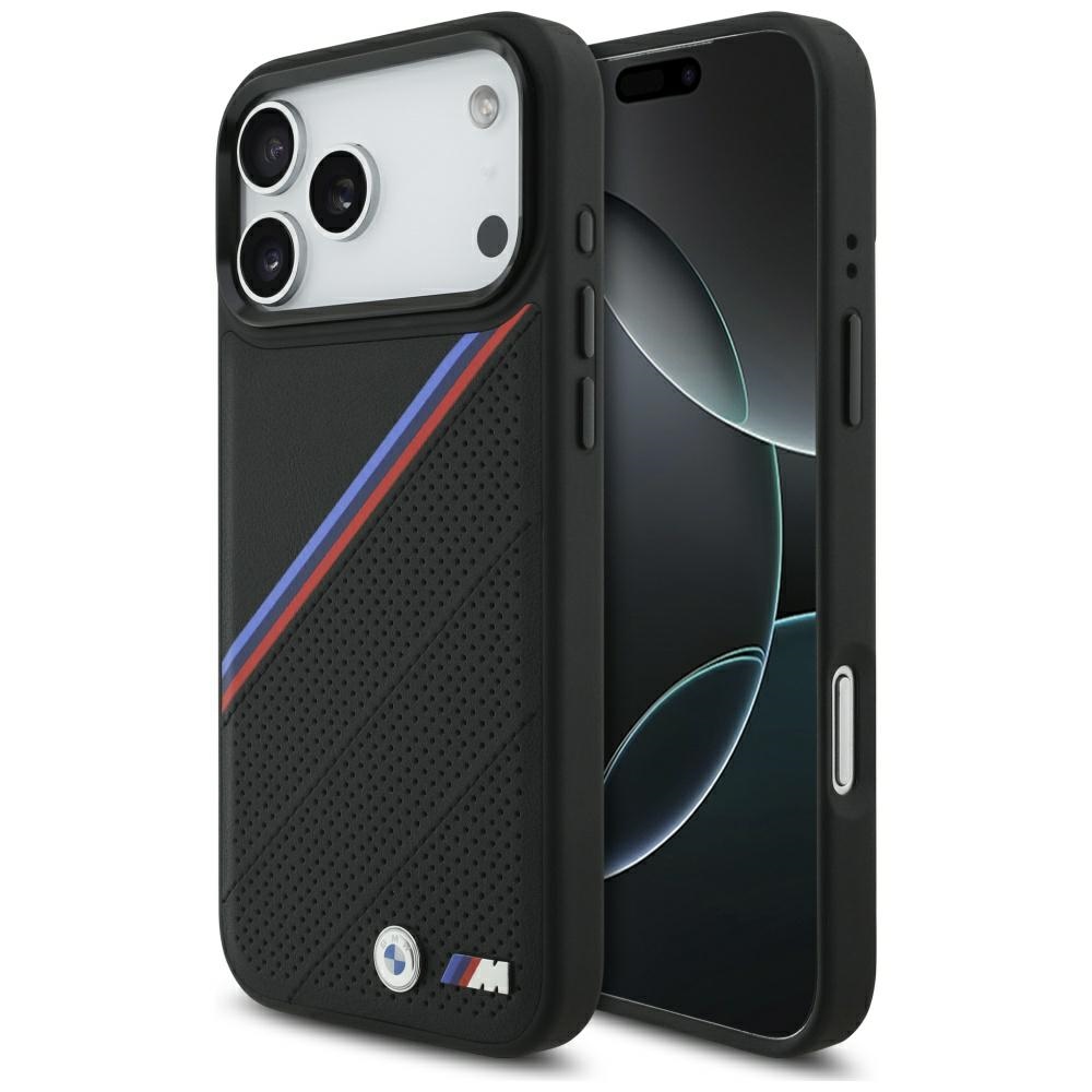 BMW M Tricolor Metal Logo MagSafe Black Kryt iPhone 17 Pro Max