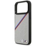 BMW M Tricolor Metal Logo MagSafe Gray Kryt iPhone 17 Pro Max
