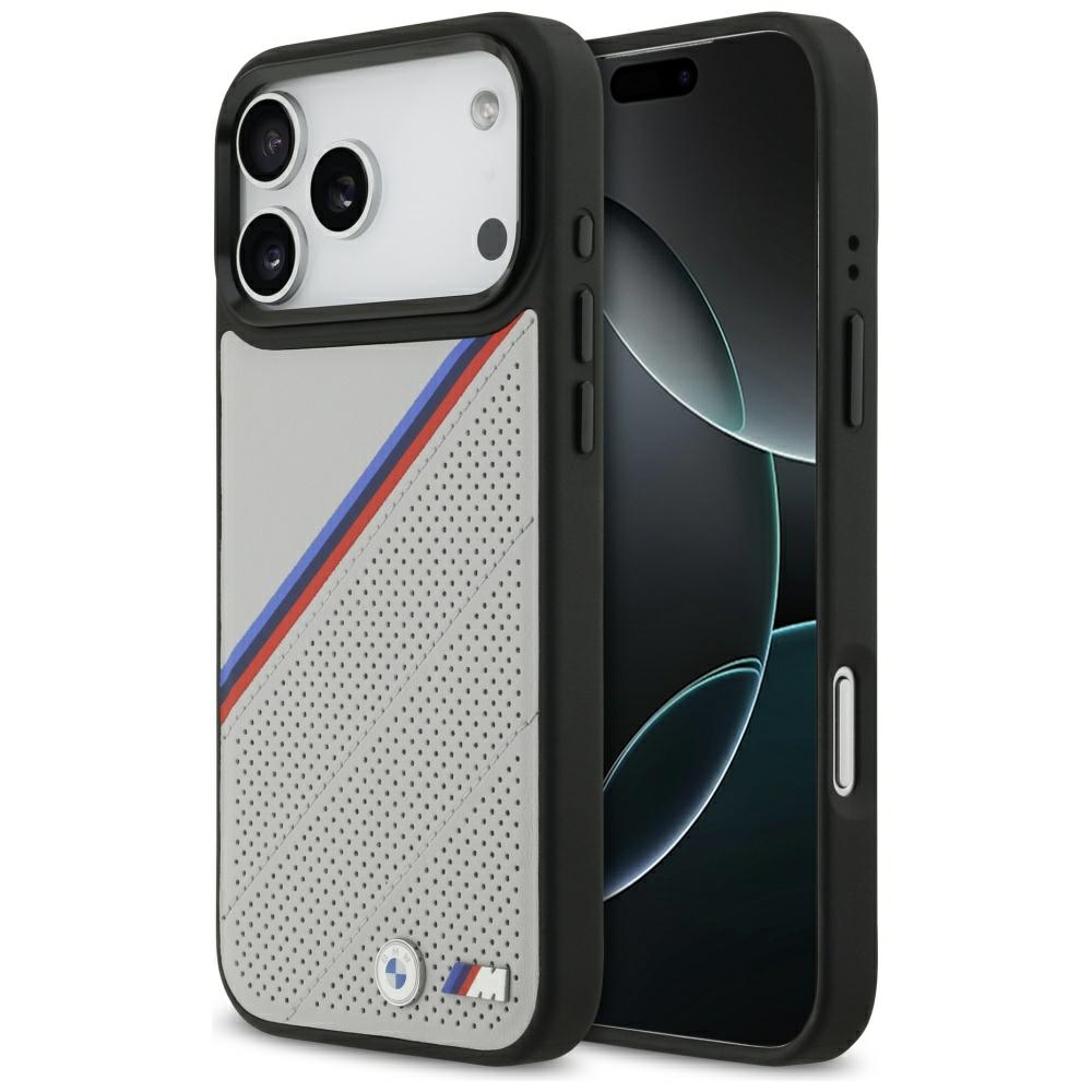 BMW M Tricolor Metal Logo MagSafe Gray Kryt iPhone 17 Pro Max