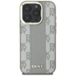 DKNY Checkered Pattern MagSafe Beige Kryt iPhone 16 Pro