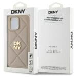 DKNY DKHCP14LPQDSLE Beige Quilted Stack Logo Kryt iPhone 14 Pro
