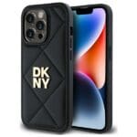 DKNY DKHCP14LPQDSLK Black Quilted Stack Logo Kryt iPhone 14 Pro