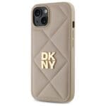 DKNY DKHCP14SPQDSLE Beige Quilted Stack Logo Kryt iPhone 14