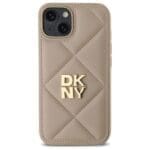 DKNY DKHCP14SPQDSLE Beige Quilted Stack Logo Kryt iPhone 14