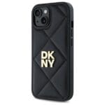 DKNY DKHCP14SPQDSLK Black Quilted Stack Logo Kryt iPhone 14