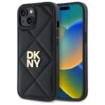 DKNY DKHCP14SPQDSLK Black Quilted Stack Logo Kryt iPhone 14
