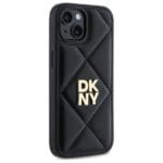 DKNY DKHCP14SPQDSLK Black Quilted Stack Logo Kryt iPhone 14