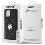 DKNY DKHCP14SPQDSLK Black Quilted Stack Logo Kryt iPhone 14