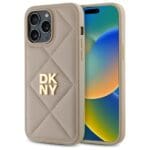 DKNY DKHCP14XPQDSLE Beige Quilted Stack Logo Kryt iPhone 14 Pro Max