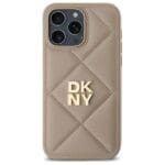 DKNY DKHCP14XPQDSLE Beige Quilted Stack Logo Kryt iPhone 14 Pro Max