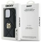 DKNY DKHCP14XPQDSLK Black Quilted Stack Logo Kryt iPhone 14 Pro Max