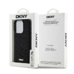 DKNY DKHCP15L3DRPWK Black Hardcase 3D Rubber Repeat Pattern Kryt iPhone 15 Pro