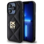 DKNY DKHCP15LPQDSLK Black Quilted Stack Logo Kryt iPhone 15 Pro