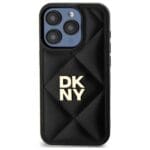 DKNY DKHCP15LPQDSLK Black Quilted Stack Logo Kryt iPhone 15 Pro