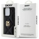 DKNY DKHCP15LPQDSLK Black Quilted Stack Logo Kryt iPhone 15 Pro