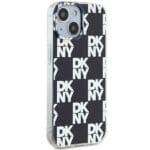 DKNY DKHCP15MHDLCEK Black Hardcase IML Checkered Mono Pattern Kryt iPhone 14 Plus/15 Plus