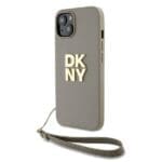 DKNY DKHCP15MPBSWSE Beige Hardcase with Wrist Strap and Stock Logo Kryt iPhone 15 Plus