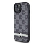 DKNY DKHCP15MPCPTSSK Black Hardcase Leather Checkered Mono Pattern Kryt iPhone 14 Plus/15 Plus