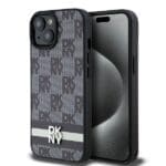 DKNY DKHCP15MPCPTSSK Black Hardcase Leather Checkered Mono Pattern Kryt iPhone 14 Plus/15 Plus