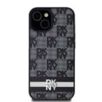 DKNY DKHCP15MPCPTSSK Black Hardcase Leather Checkered Mono Pattern Kryt iPhone 14 Plus/15 Plus