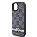DKNY DKHCP15MPCPTSSK Black Hardcase Leather Checkered Mono Pattern Kryt iPhone 14 Plus/15 Plus