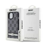 DKNY DKHCP15MPCPTSSK Black Hardcase Leather Checkered Mono Pattern Kryt iPhone 14 Plus/15 Plus