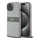 DKNY DKHCP15MPRTHSLE Beige Hardcase Leather Mono Stripe & Metal Logo Kryt iPhone 14 Plus/15 Plus