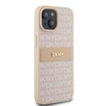 DKNY DKHCP15MPRTHSLP Pink Hardcase Leather Mono Stripe & Metal Logo Kryt iPhone 14 Plus/15 Plus