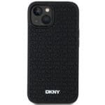 DKNY DKHCP15S3DRPWK Black Hardcase 3D Rubber Repeat Pattern Kryt iPhone 13/14/15