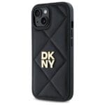 DKNY DKHCP15SPQDSLK Black Quilted Stack Logo Kryt iPhone 15