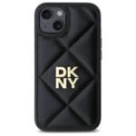 DKNY DKHCP15SPQDSLK Black Quilted Stack Logo Kryt iPhone 15