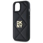 DKNY DKHCP15SPQDSLK Black Quilted Stack Logo Kryt iPhone 15