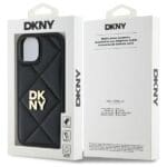 DKNY DKHCP15SPQDSLK Black Quilted Stack Logo Kryt iPhone 15