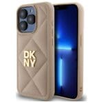 DKNY DKHCP15XPQDSLE Beige Quilted Stack Logo Kryt iPhone 15 Pro Max