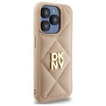 DKNY DKHCP15XPQDSLE Beige Quilted Stack Logo Kryt iPhone 15 Pro Max