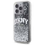 DKNY DKHCP16LLBNAEK Black Hardcase Liquid Glitter Arch Logo Kryt iPhone 16 Pro