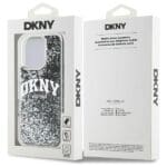 DKNY DKHCP16LLBNAEK Black Hardcase Liquid Glitter Arch Logo Kryt iPhone 16 Pro