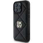 DKNY DKHCP16LPQDSLK Black Quilted Stack Logo Kryt iPhone 16 Pro