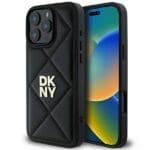 DKNY DKHCP16LPQDSLK Black Quilted Stack Logo Kryt iPhone 16 Pro