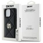 DKNY DKHCP16LPQDSLK Black Quilted Stack Logo Kryt iPhone 16 Pro