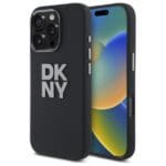 DKNY DKHCP16LSMCBSK Black Hardcase Liquid Silicone Metal Logo Kryt iPhone 16 Pro
