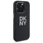 DKNY DKHCP16LSMCBSK Black Hardcase Liquid Silicone Metal Logo Kryt iPhone 16 Pro