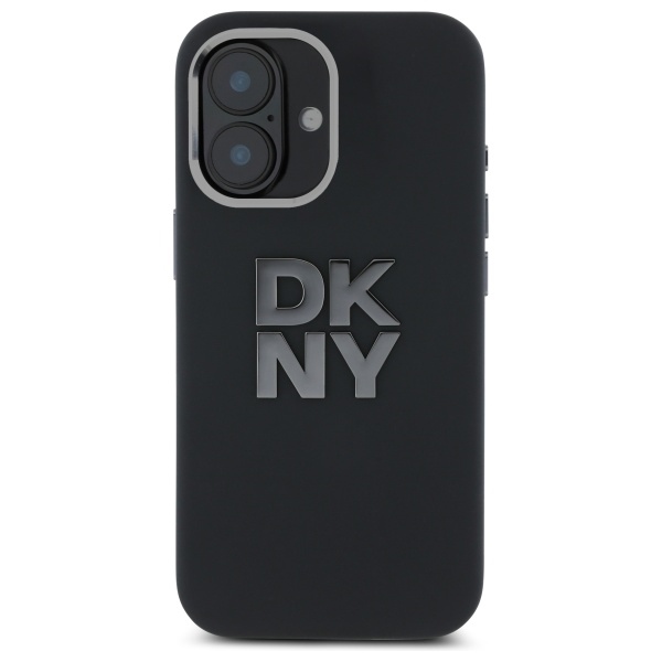 DKNY DKHCP16SSMCBSK Black Hardcase Liquid Silicone Metal Logo Kryt iPhone 16