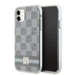 DKNY DKHMN61HCPTSE Beige Hardcase IML Checkered Mono Pattern & Printed Strip Kryt iPhone 11/XR