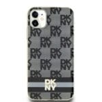 DKNY DKHMN61HCPTSK Black Hardcase IML Checkered Mono Pattern & Printed Strip Kryt iPhone 11/XR