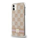 DKNY DKHMN61HCPTSP Pink Hardcase IML Checkered Mono Pattern & Printed Stripe Kryt iPhone 11/XR